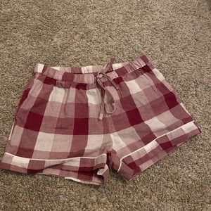 MAROON and White Checkered Pajama Shorts Size XS Marshalls